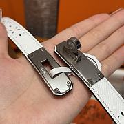 Fortok Hermès Kelly 18 belt White 18mm/ 60-100cm Silver Hardware - 2