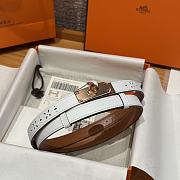 Fortok Hermès Kelly 18 belt White 18mm/ 60-100cm Rose Gold Hardware - 1