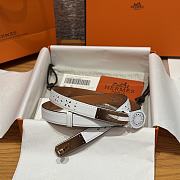Fortok Hermès Kelly 18 belt White 18mm/ 60-100cm Rose Gold Hardware - 4