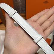 Fortok Hermès Kelly 18 belt White 18mm/ 60-100cm Rose Gold Hardware - 6