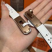 Fortok Hermès Kelly 18 belt White 18mm/ 60-100cm Rose Gold Hardware - 5