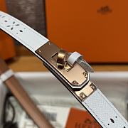 Fortok Hermès Kelly 18 belt White 18mm/ 60-100cm Rose Gold Hardware - 3
