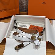 Fortok Hermès Kelly 18 belt White 18mm/ 60-100cm Gold Hardware - 6