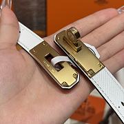 Fortok Hermès Kelly 18 belt White 18mm/ 60-100cm Gold Hardware - 4