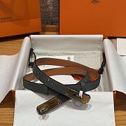 Fortok Hermès Kelly 18 belt Grey 18mm/ 60-100cm Gold Hardware - 2