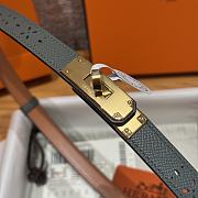 Fortok Hermès Kelly 18 belt Grey 18mm/ 60-100cm Gold Hardware - 4