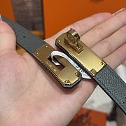 Fortok Hermès Kelly 18 belt Grey 18mm/ 60-100cm Gold Hardware - 5