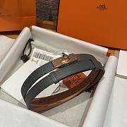 Fortok Hermès Kelly 18 belt Grey 18mm/ 60-100cm Rose Gold Hardware - 1