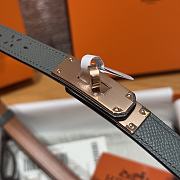 Fortok Hermès Kelly 18 belt Grey 18mm/ 60-100cm Rose Gold Hardware - 4