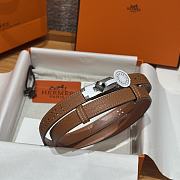Fortok Hermès Kelly 18 belt Brown 18mm/ 60-100cm Silver Hardware  - 1