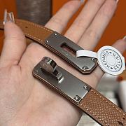 Fortok Hermès Kelly 18 belt Brown 18mm/ 60-100cm Silver Hardware  - 6