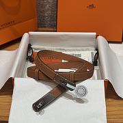 Fortok Hermès Kelly 18 belt Brown 18mm/ 60-100cm Silver Hardware  - 4