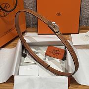 Fortok Hermès Kelly 18 belt Brown 18mm/ 60-100cm Rose Gold Hardware  - 4