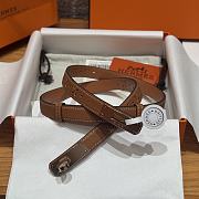 Fortok Hermès Kelly 18 belt Brown 18mm/ 60-100cm Rose Gold Hardware  - 3