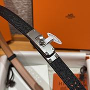 Fortok Hermès Kelly 18 belt Black 18mm/ 60-100cm Silver Hardware  - 4