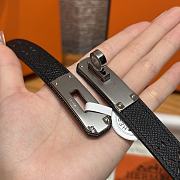 Fortok Hermès Kelly 18 belt Black 18mm/ 60-100cm Silver Hardware  - 2