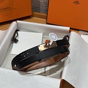 Fortok Hermès Kelly 18 belt Black 18mm/ 60-100cm Rose Gold Hardware   - 1