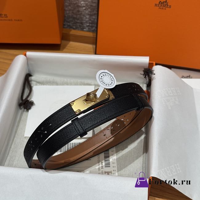 Fortok Hermès Kelly 18 belt Black 18mm/ 60-100cm Gold Hardware  - 1
