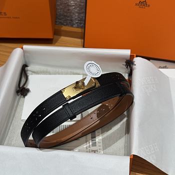 Fortok Hermès Kelly 18 belt Black 18mm/ 60-100cm Gold Hardware 