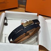 Fortok Hermès Kelly 18 belt Navy Blue 18mm/ 60-100cm Gold Hardware   - 1