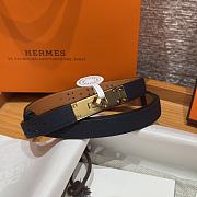 Fortok Hermès Kelly 18 belt Navy Blue 18mm/ 60-100cm Gold Hardware   - 6