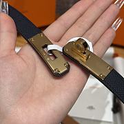 Fortok Hermès Kelly 18 belt Navy Blue 18mm/ 60-100cm Gold Hardware   - 4