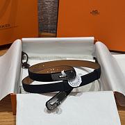 Fortok Hermès Kelly 18 belt Navy Blue 18mm/ 60-100cm Silver Hardware    - 5