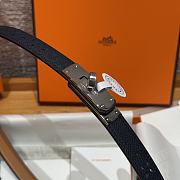 Fortok Hermès Kelly 18 belt Navy Blue 18mm/ 60-100cm Silver Hardware    - 6