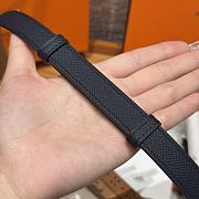 Fortok Hermès Kelly 18 belt Navy Blue 18mm/ 60-100cm Silver Hardware    - 3