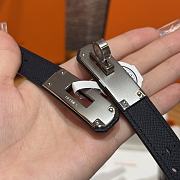 Fortok Hermès Kelly 18 belt Navy Blue 18mm/ 60-100cm Silver Hardware    - 2