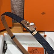 Fortok Hermès Kelly 18 belt Navy Blue 18mm/ 60-100cm Rose Gold Hardware   - 5