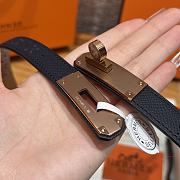 Fortok Hermès Kelly 18 belt Navy Blue 18mm/ 60-100cm Rose Gold Hardware   - 3
