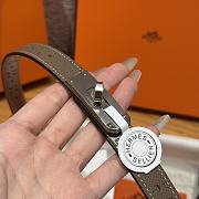 Fortok Hermès Kelly 18 belt Moss Brown 18mm/ 60-100cm Silver Hardware    - 6