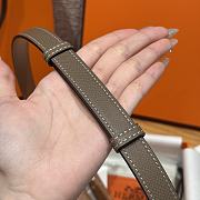 Fortok Hermès Kelly 18 belt Moss Brown 18mm/ 60-100cm Silver Hardware    - 4