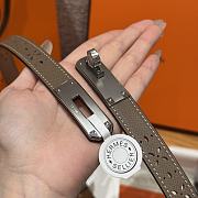 Fortok Hermès Kelly 18 belt Moss Brown 18mm/ 60-100cm Silver Hardware    - 3