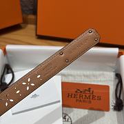 Fortok Hermès Kelly 18 belt Moss Brown 18mm/ 60-100cm Silver Hardware    - 2