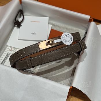 Fortok Hermès Kelly 18 belt Moss Brown 18mm/ 60-100cm Rose Gold Hardware   