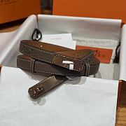 Fortok Hermès Kelly 18 belt Moss Brown 18mm/ 60-100cm Rose Gold Hardware    - 3