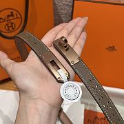 Fortok Hermès Kelly 18 belt Moss Brown 18mm/ 60-100cm Rose Gold Hardware    - 2