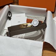 Fortok Hermès Kelly 18 belt Moss Brown 18mm/ 60-100cm Gold Hardware    - 1