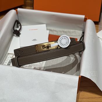 Fortok Hermès Kelly 18 belt Moss Brown 18mm/ 60-100cm Gold Hardware   