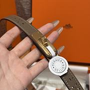 Fortok Hermès Kelly 18 belt Moss Brown 18mm/ 60-100cm Gold Hardware    - 6