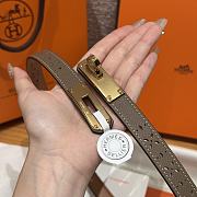 Fortok Hermès Kelly 18 belt Moss Brown 18mm/ 60-100cm Gold Hardware    - 5