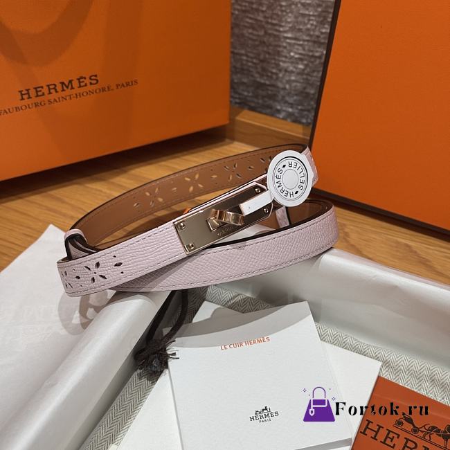 Fortok Hermès Kelly 18 belt Pink 18mm/ 60-100cm Rose Gold Hardware    - 1