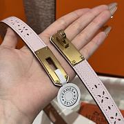 Fortok Hermès Kelly 18 belt Pink 18mm/ 60-100cm Gold Hardware    - 6