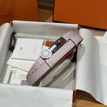 Fortok Hermès Kelly 18 belt Pink 18mm/ 60-100cm Silver Hardware   