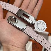 Fortok Hermès Kelly 18 belt Pink 18mm/ 60-100cm Silver Hardware    - 4