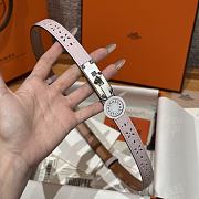 Fortok Hermès Kelly 18 belt Pink 18mm/ 60-100cm Silver Hardware    - 3