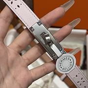 Fortok Hermès Kelly 18 belt Pink 18mm/ 60-100cm Silver Hardware    - 2