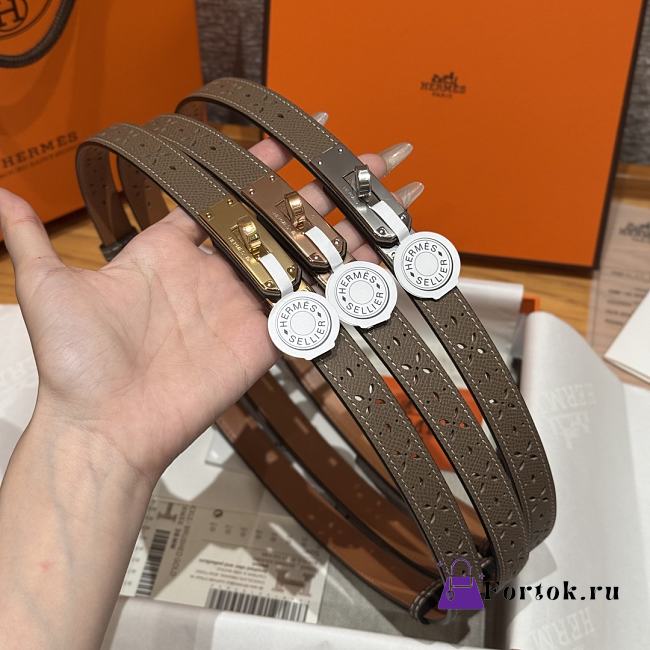 Fortok Hermès Kelly 18 belt Moss Brown 18mm/ 60-100cm - 1
